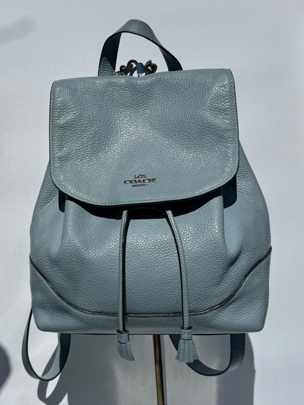 Coach backpack Slate blue Silver Hardware
